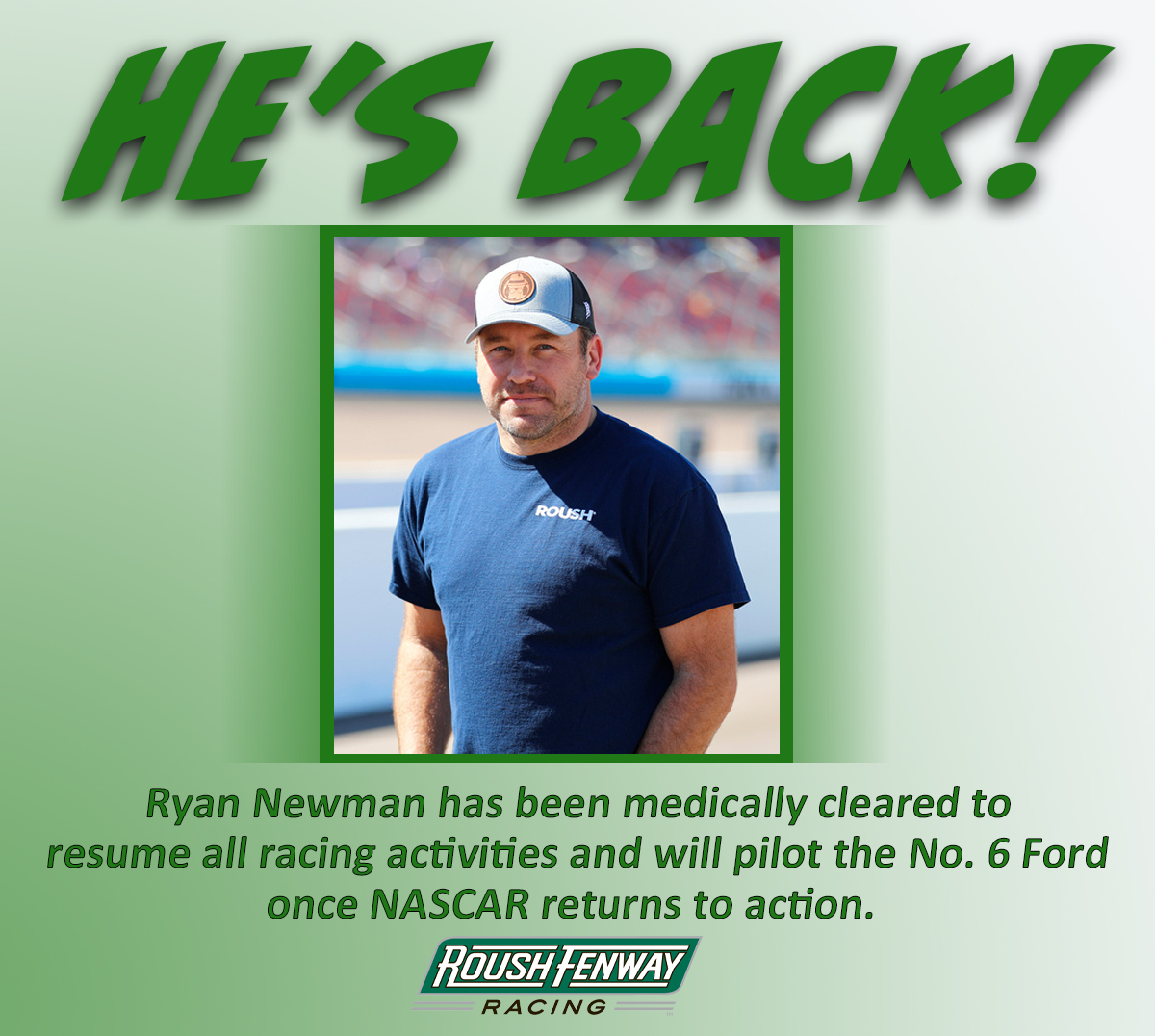 Roush Fenway Statement on Ryan Newman
